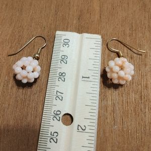 Pierced Goldtone Dangles Peach 🍑 Balls
